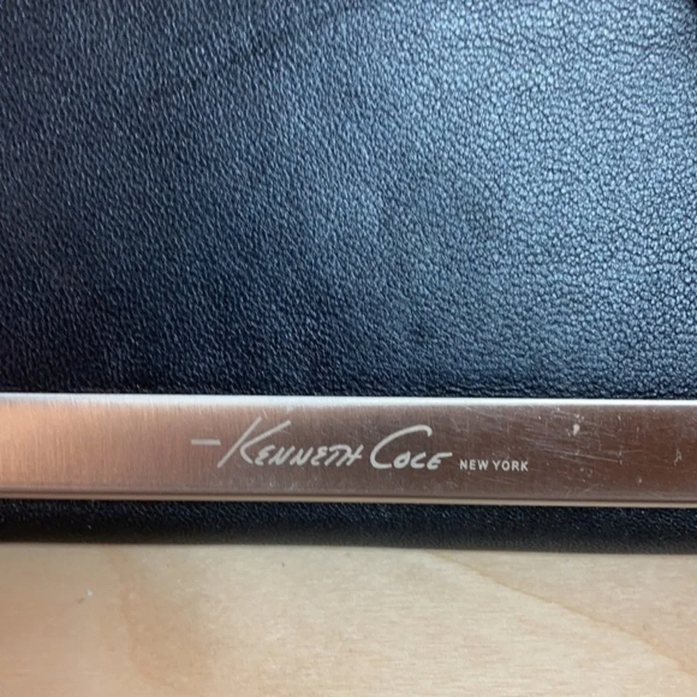 NWT Kenneth Cole black leather flap clutch